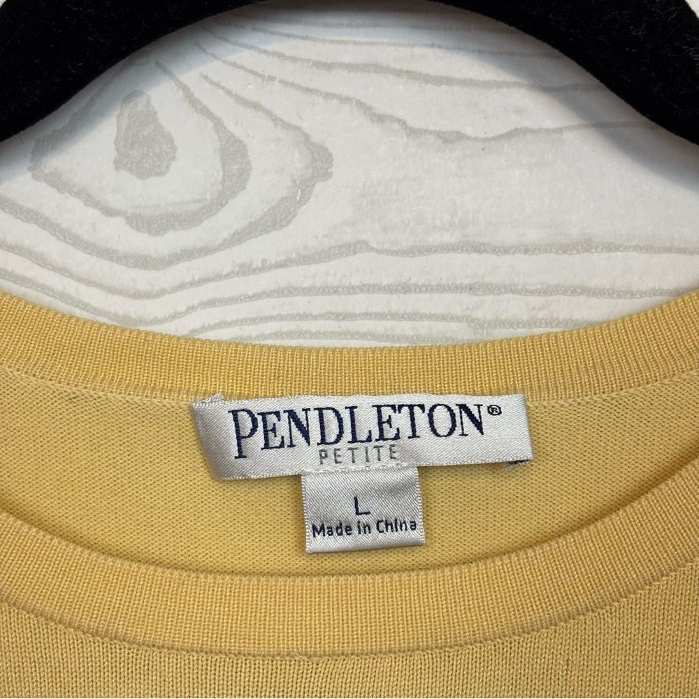 Pendleton Long Sleeve Silk Blend Gold Shirt Size Large Petite - Picture 2 of 10